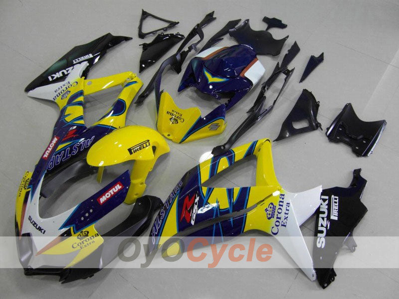 Einspritzverkleidungssatz für 08-10 GSX R750 - Gelb, Schwarz - Corona #OYO87901380