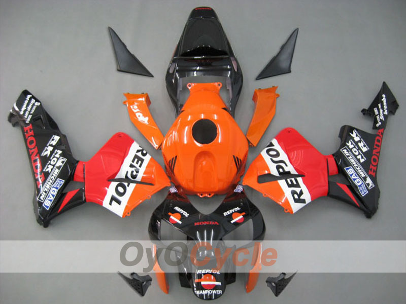 Verkleidungssatz für Einspritzermodelle 03-04 CBR600RR - Orange, Schwarz - Repsol #OYO87902580 Hauptbild