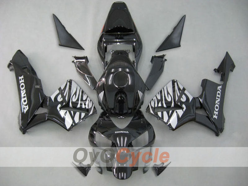 Verkleidungssatz aus Spritzguss für CBR600RR 03-04 - Schwarz, Silber - Flamme #OYO87902511 Hauptbild