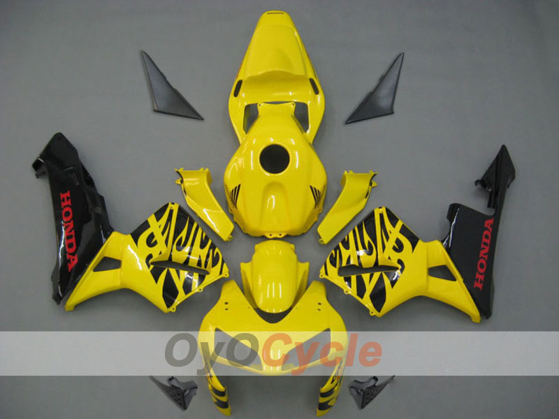 Verkleidungssatz aus Spritzguss für CBR600RR 03-04 - Gelb, Schwarz - Flamme #OYO87902513 Hauptbild