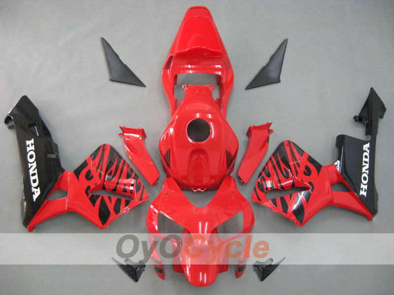 Verkleidungssatz für Einspritzmodelle 03-04 CBR600RR - Rot, Schwarz - Flame #OYO87902514 Hauptbild