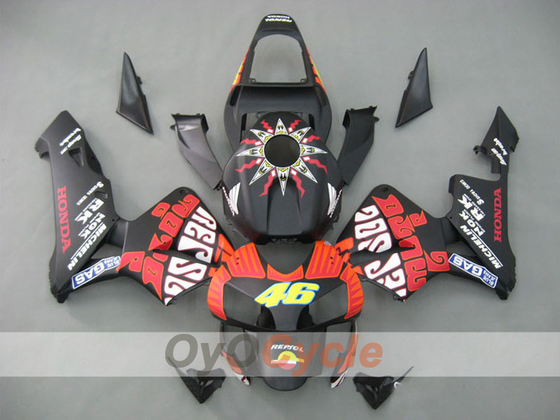 Verkleidungssatz für Einspritzermodelle der CBR600RR 03-04 - Schwarz, Matt - Rossi #OYO87902540 Hauptbild