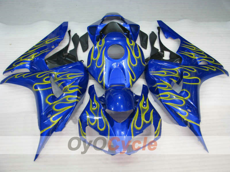 Einspritzverkleidungssatz für CBR1000RR 06-07 - Gelb, Blau - Flamme #OYO87900585