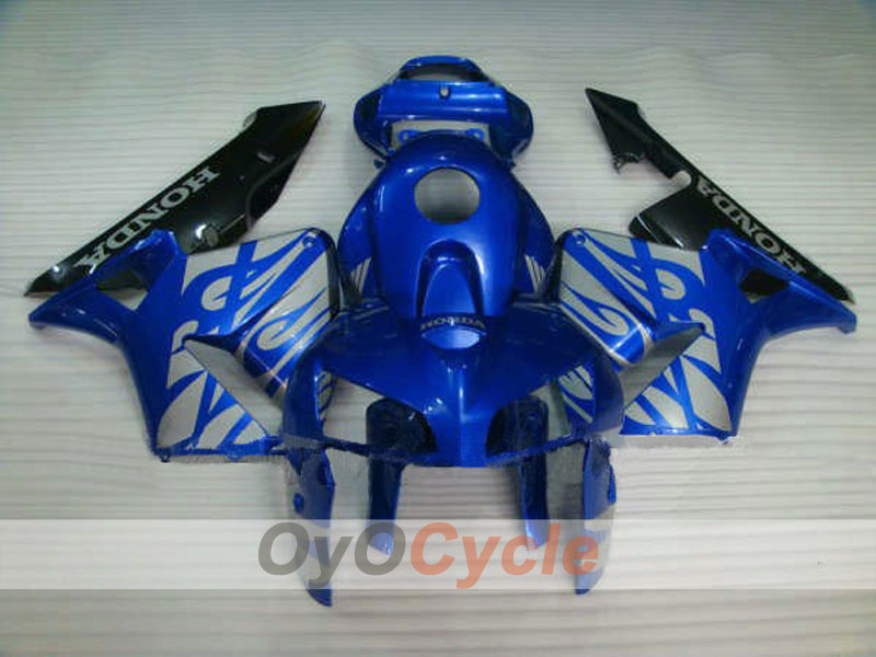 Verkleidungssatz für Einspritzer für CBR600RR 05-06 - Blau, Schwarz - Flammenmuster #OYO87900242 Hauptbild