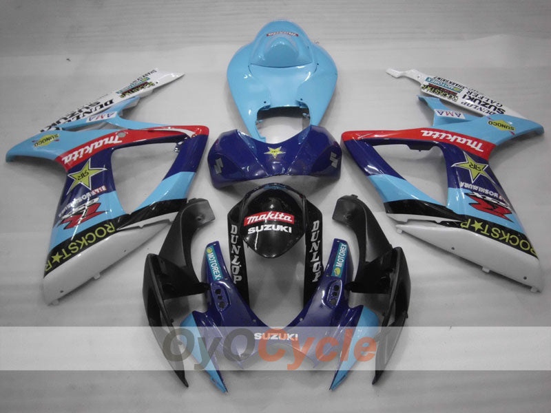 Einspritz-Verkleidungskit für GSX R600 06-07 - Blau, Schwarz - DUNLOP #OYO87901466