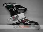Spritzguss-Verkleidungssatz für 03-04 NINJA ZX-6R - Weiß, Schwarz - Monster #OYO87901810