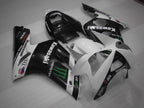 Spritzguss-Verkleidungssatz für 03-04 NINJA ZX-6R - Weiß, Schwarz - Monster #OYO87901810