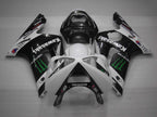 Spritzguss-Verkleidungssatz für 03-04 NINJA ZX-6R - Weiß, Schwarz - Monster #OYO87901810