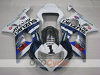 Verkleidungssatz für 01-03 GSX R600, Spritzguss - Blau, Weiß - DUNLOP #OYO87905081