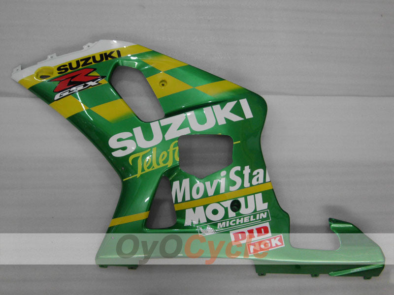 Verkleidungssatz für 01-03 GSX R600, Spritzguss - Grün - Movistar #OYO87905088