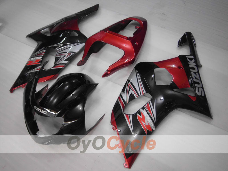 Verkleidungssatz für Einspritzmodelle, GSX R600, 01-03 - Rot, Schwarz - Factory Style #OYO87901069