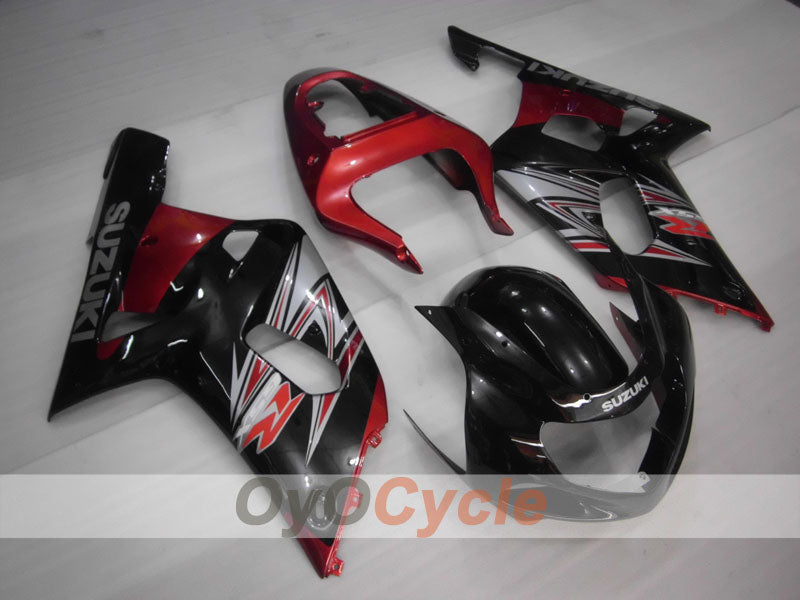 Verkleidungssatz für Einspritzmodelle, GSX R600, 01-03 - Rot, Schwarz - Factory Style #OYO87901069