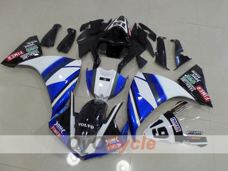 Einspritzverkleidungssatz für 12-14 YZF-R1 - Blau, Weiß - Werksdesign #OYO87903173