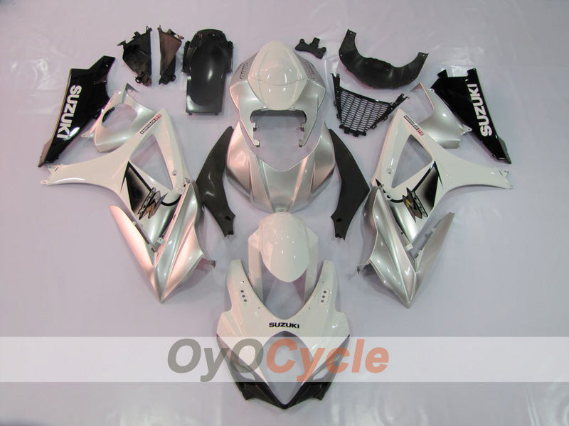 Verkleidungssatz mit Einspritzung für GSX R1000 07-08 - Weiß, Silber - Werksstil #OYO87902891 Hauptbild