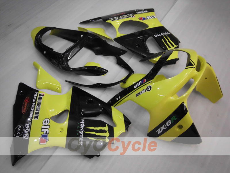 Verkleidungssatz für 98-99 NINJA ZX-6R - Gelb, Schwarz - Monster #OYO87903000