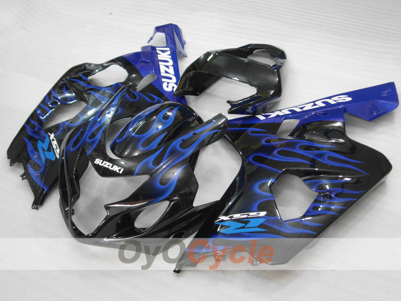 Verkleidungssatz für Einspritzmodelle 04-05 GSX R750 - Blau, Schwarz - Flamme #OYO87901250 Zweitbild