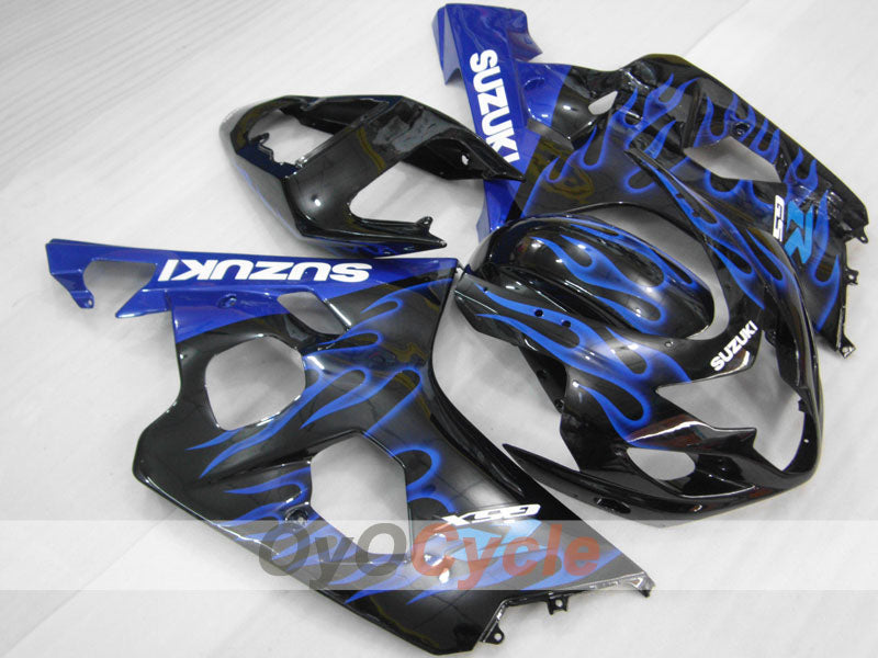 Verkleidungssatz für Einspritzmodelle 04-05 GSX R750 - Blau, Schwarz - Flamme #OYO87901250 Hauptbild