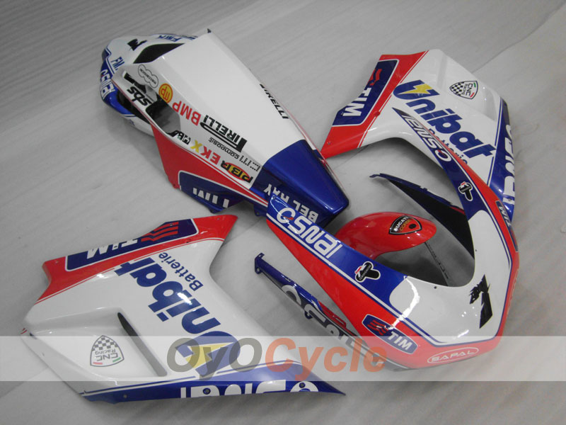 Verkleidungssatz für Einspritzermodelle der Ducati 1098, 07-09 - Blau, Weiß - Werksstil #OYO87902305 Hauptbild