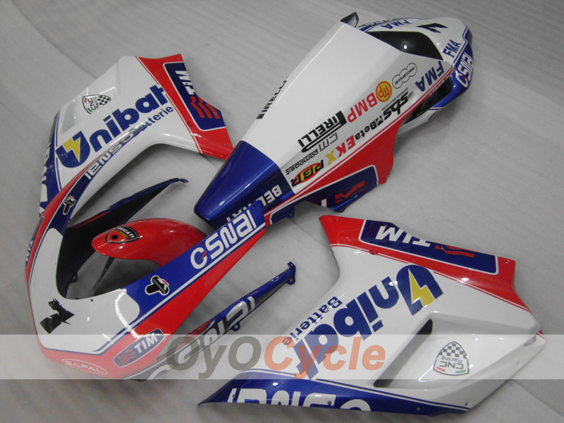 Verkleidungskit für Einspritzung für Ducati 1198 09-11 - Blau, Weiß - Werksstil #OYO87902340