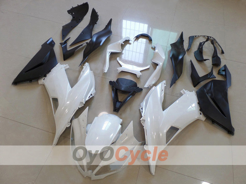 Einspritzverkleidungssatz für 13-18 NINJA ZX-6R - Weiß, Schwarz - Werksdesign #OYO87903160