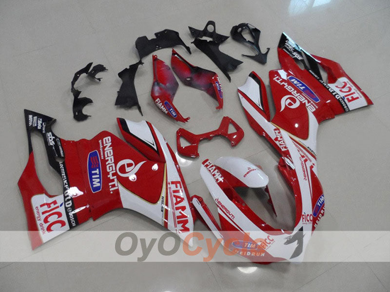 Einspritz-Verkleidungskit für Ducati 1199, Baujahre 11-14 - Rot, Weiß - FIAMM #OYO87903392