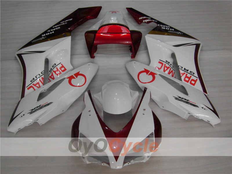 Einspritzverkleidungssatz für CBR1000RR 04-05 - Rot, Weiß - PRAMAC #OYO87900524