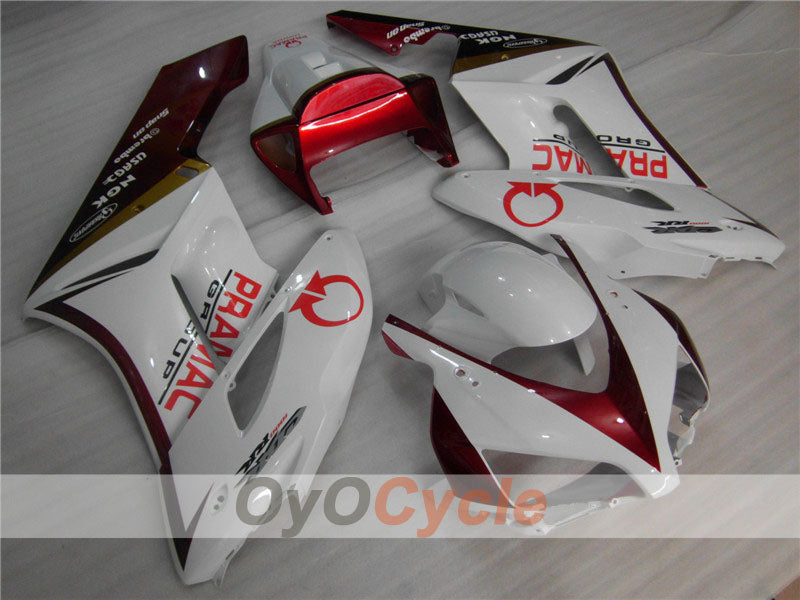 Einspritzverkleidungssatz für CBR1000RR 04-05 - Rot, Weiß - PRAMAC #OYO87900524