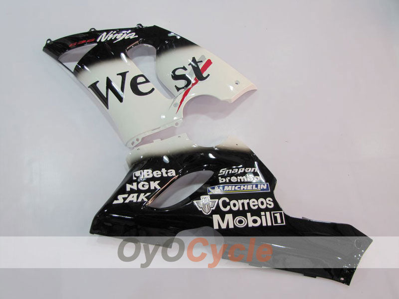 Verkleidungssatz für 05-06 NINJA ZX-6R - Weiß, Schwarz - West #OYO87901894