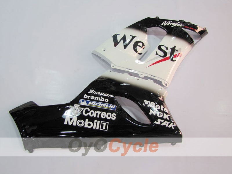 Verkleidungssatz für 05-06 NINJA ZX-6R - Weiß, Schwarz - West #OYO87901894