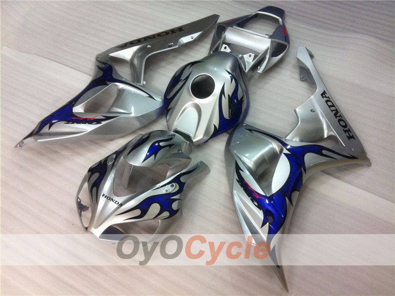 Einspritzverkleidungssatz für CBR1000RR 06-07 - Blau, Silber - Flamme #OYO87900583