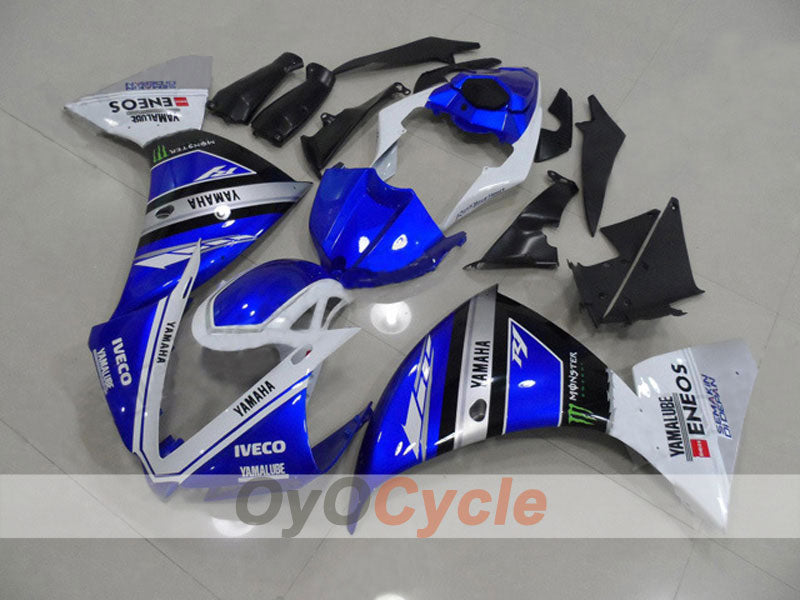Einspritzverkleidungs-Kit für 12-14 YZF-R1 - Blau, Weiß - Werksstil #OYO87903180
