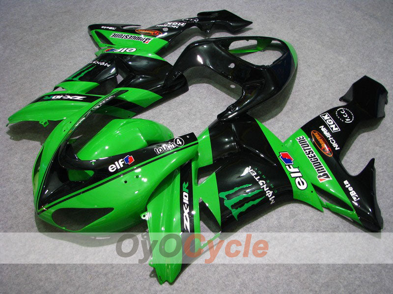 Einspritzverkleidungssatz für 06-07 NINJA ZX-10R - Grün, Schwarz - Monster #OYO87901628 Hauptbild