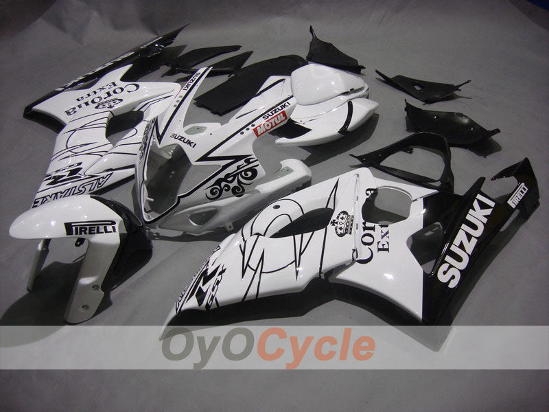 Einspritz-Verkleidungssatz für 05-06 GSX R1000 - Weiß, Schwarz - Corona, MOTUL #OYO87901944
