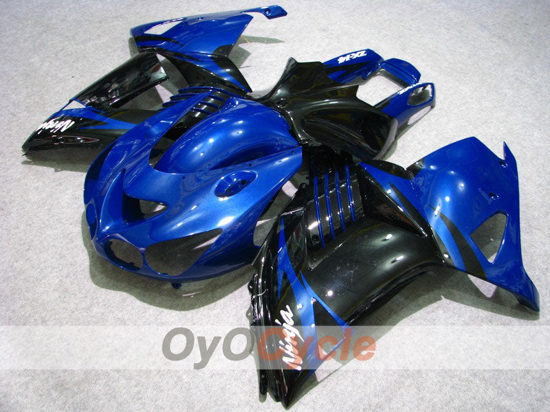 Einspritzverkleidungssatz für NINJA ZX-14R 06-11 - Blau, Schwarz - Werksstil #OYO87902000