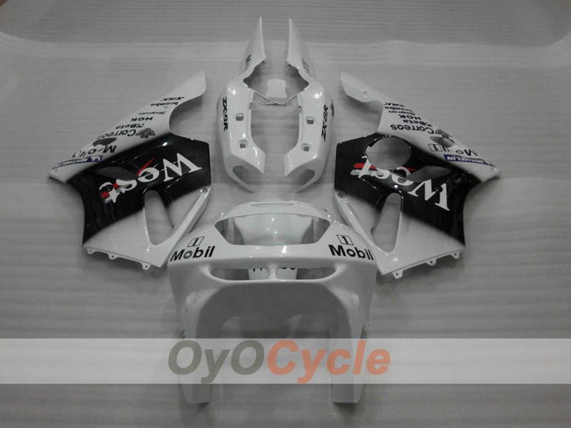 Spritzguss-Verkleidungssatz für 94-97 NINJA ZX-6R - Weiß, Schwarz - West #OYO87902996