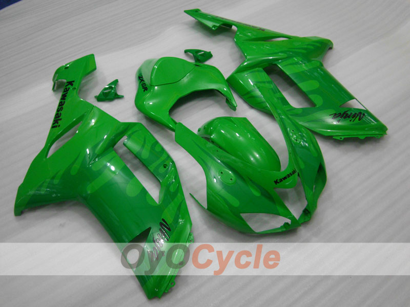 Spritzguss-Verkleidungssatz für 07-08 NINJA ZX-6R - Grün - Flame #OYO87901932