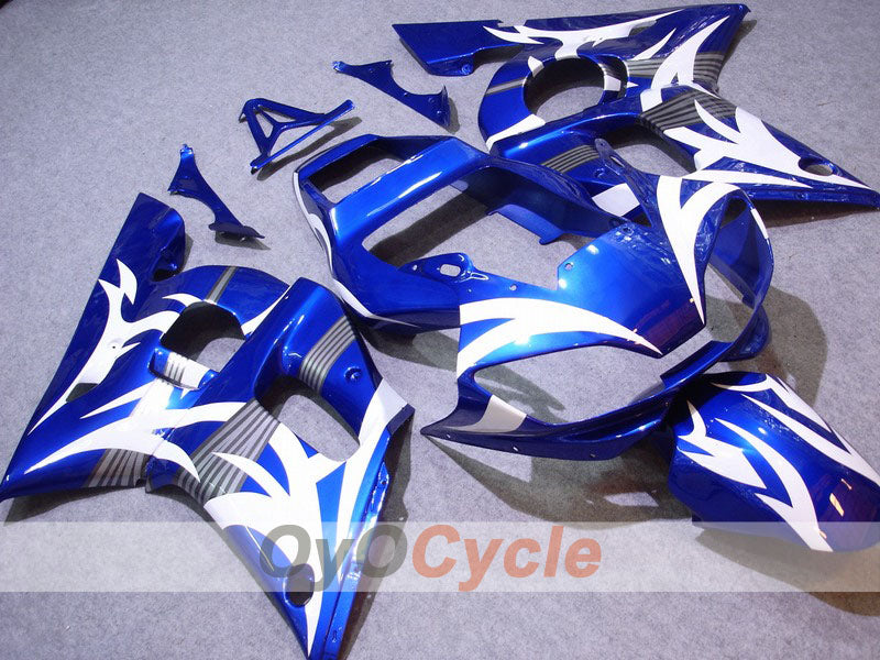 Verkleidungssatz für Einspritzer für YZF-R6 98-02 - Blau, Weiß - Flamme #OYO87900991 Hauptbild