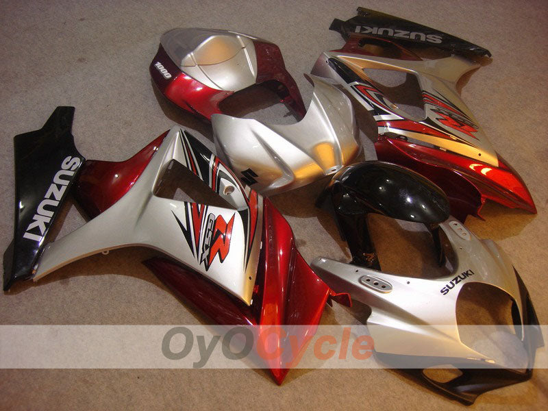 Einspritzverkleidungssatz für GSX R1000, Baujahr 07-08 - Rot, Silber - Werksdesign #OYO87902129 Hauptbild