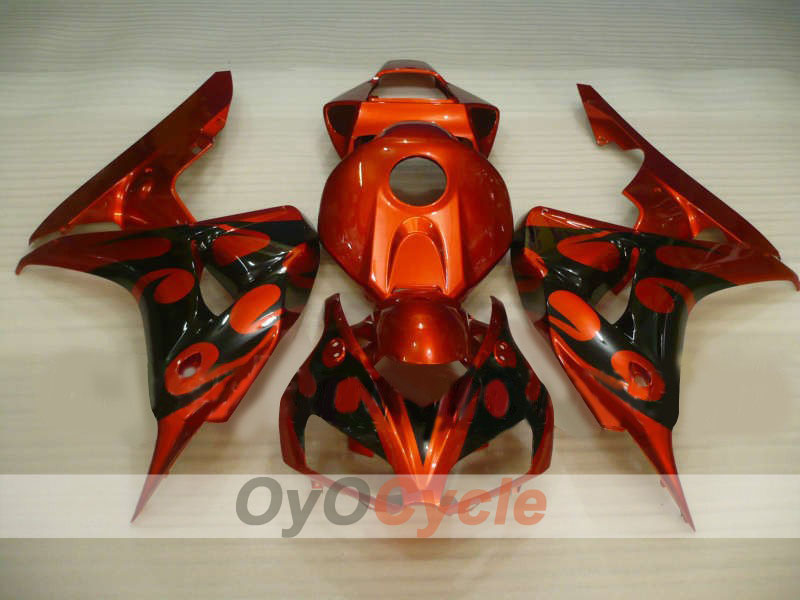Einspritzverkleidungssatz für CBR1000RR 06-07 - Orange, Schwarz - Flamme #OYO87900592 Hauptbild