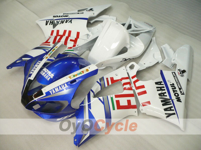 Verkleidungssatz für Einspritzmodell der YZF-R1, Baujahr 98-99 - Blau, Weiß - FIAT, MICHELIN, MOTUL #OYO87900738 Hauptbild