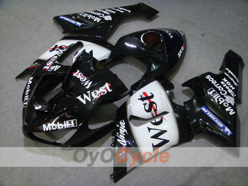 Verkleidungssatz für 05-06 NINJA ZX-6R - Weiß, Schwarz - West #OYO87901896 Hauptbild