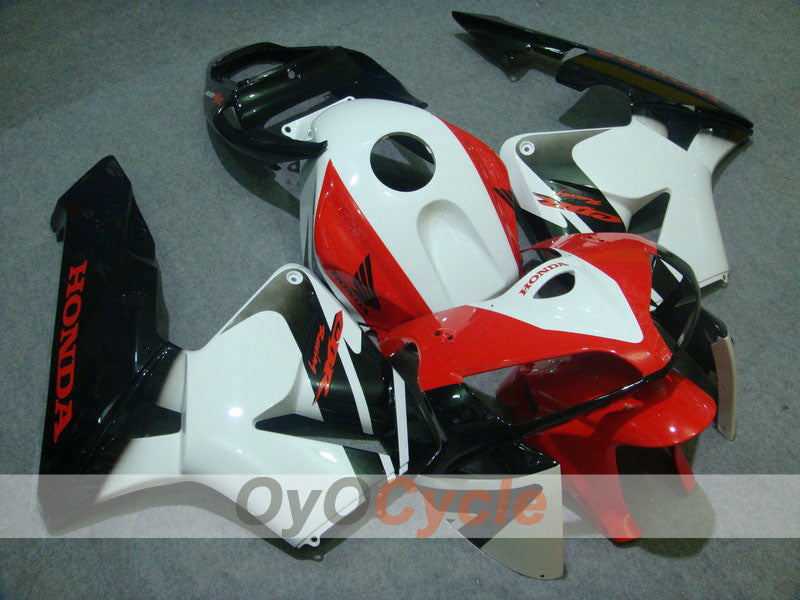 Verkleidungssatz für Einspritzer für 05-06 CBR600RR - Weiß, Schwarz - Werksstil #OYO87900298