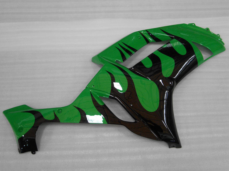 Spritzguss-Verkleidungssatz für 07-08 NINJA ZX-6R - Grün, Schwarz - Flame #OYO87901931