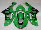 Spritzguss-Verkleidungssatz für 07-08 NINJA ZX-6R - Grün, Schwarz - Flame #OYO87901931