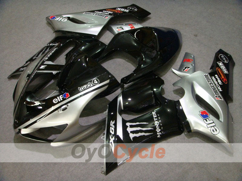 Verkleidungssatz für Einspritzmodelle 05-06 NINJA ZX-6R - Schwarz, Silber - Monster #OYO87901878 Hauptbild
