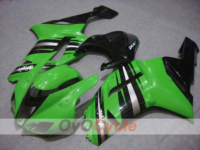 Verkleidungssatz für Einspritzmodelle, 07-08 NINJA ZX-6R - Grün, Schwarz - Werksstil #OYO87901921 Hauptbild