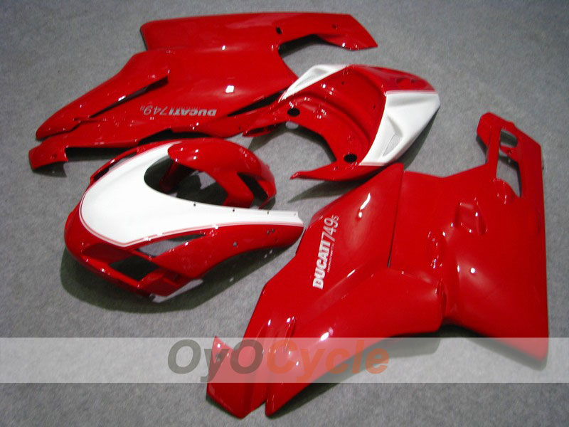 Einspritzverkleidungssatz für Ducati 749, Baujahr 03-04 - Rot, Weiß - Werksdesign #OYO87902125 Hauptbild
