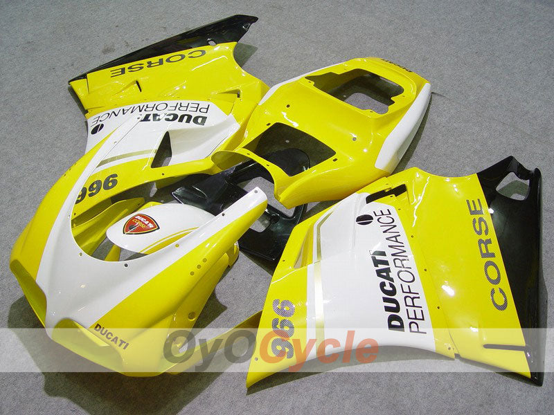 Einspritzverkleidungssatz für Ducati 996, Baujahre 99-02 - Gelb, Weiß - Performance #OYO87902228