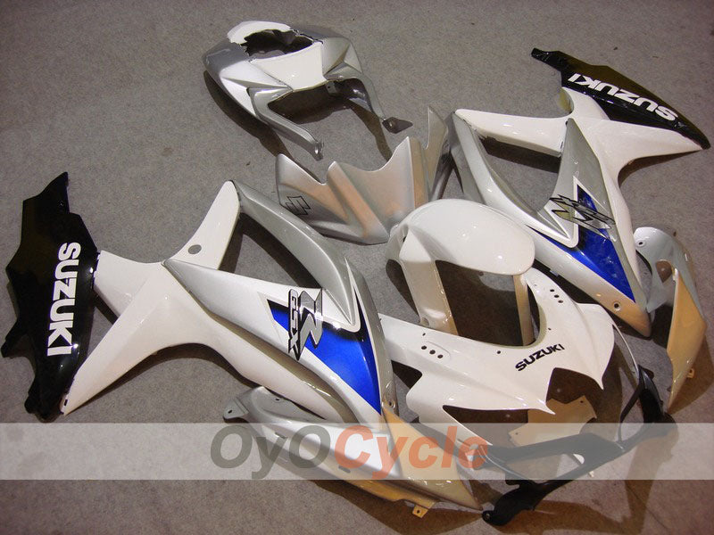 Einspritz-Verkleidungssatz für 08-10 GSX R750 - Weiß, Silber - Werksstil #OYO87901415 Hauptbild
