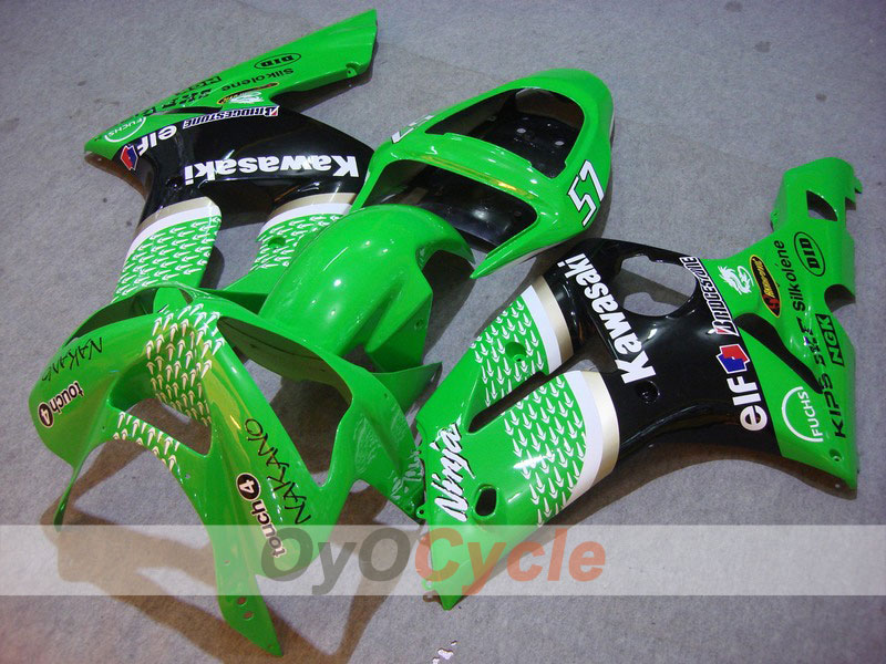 Spritzguss-Verkleidungssatz für 03-04 NINJA ZX-6R - Grün, Schwarz - Nakano #OYO87901818 Hauptbild
